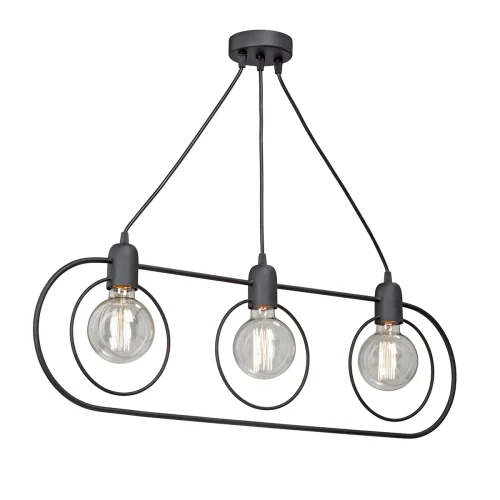 Светильник подвесной V4742-1/3S Vitaluce без плафона на 3 лампы, основание чёрное в стиле лофт Светильник подвесной V4742-1/3S Vitaluce без плафона на 3 лампы, основание чёрное в стиле лофт