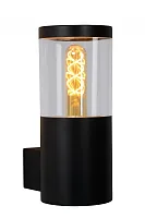 Настенный светильник Fedor 14899/01/30 Lucide уличный IP44 чёрный 1 лампа, плафон прозрачный в стиле современный E27