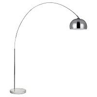 Торшер LSP-0637 Lussole изогнутый хром 1 лампа, основание белое хром в стиле современный

