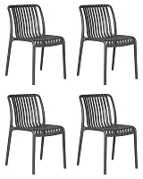 Стул обеденный набор 4 шт. SET-4 776PP-LMZL WALTER, цвет темно-серый Dobrin, /полимер, ножки/пластик/серый, размеры - *800***455*595