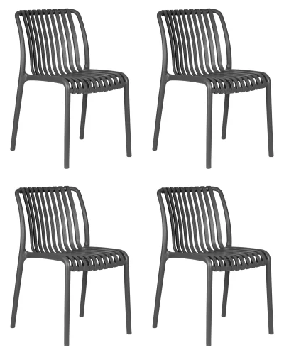 Стул обеденный набор 4 шт. SET-4 776PP-LMZL WALTER, цвет темно-серый Dobrin, /полимер, ножки/пластик/серый, размеры - *800***455*595