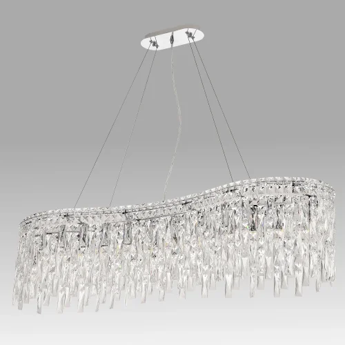 Люстра подвесная ABRIL SP12 L1200 Crystal Lux прозрачная на 12 ламп, основание хром в стиле современный классический 