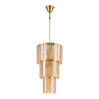 Люстра подвесная Prestige 2973-8P Favourite янтарная на 8 ламп, основание золотое в стиле современный каскад