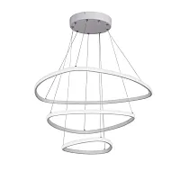 Светильник подвесной LED V4624-0/3S Vitaluce без плафона на 1 лампу, основание белое в стиле хай-тек кольца