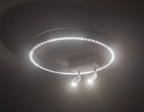 Светильник потолочный LED FL5808 Ambrella light чёрный 1 лампа, основание чёрное в стиле современный хай-тек кольца фото 2