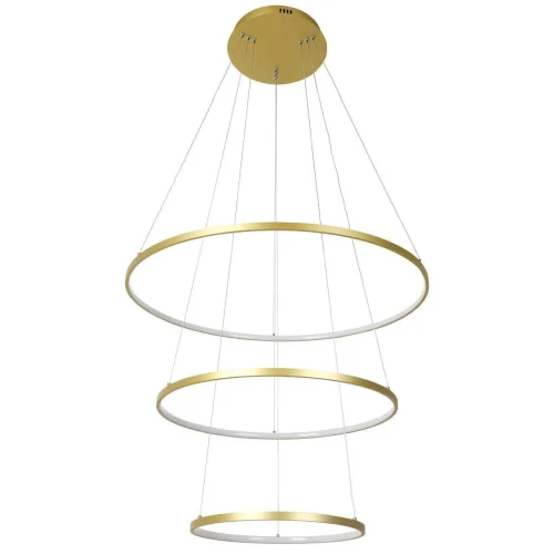 Светильник подвесной LED Giro 2937-18P Favourite золотой 1 лампа, основание золотое в стиле современный кольца