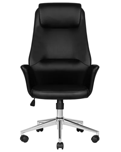 Офисное кресло для руководителя 126B-LMR COLTON, цвет черный Dobrin, чёрный/экокожа, ножки/металл/хром, размеры - 1125*1225***650*650 фото 6