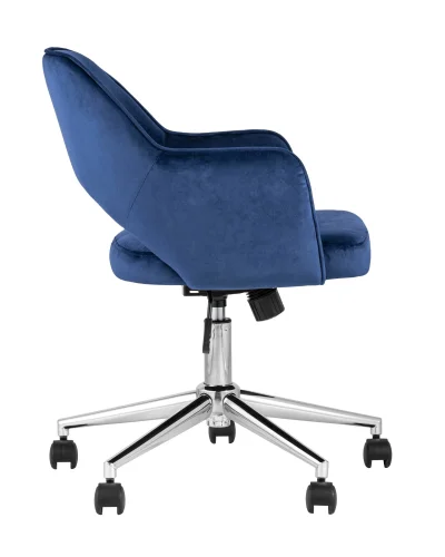 Кресло офисное Кларк, велюр, синий УТ000005057 Stool Group, синий/велюр, ножки/металл/хром, размеры - ****540*590 фото 2