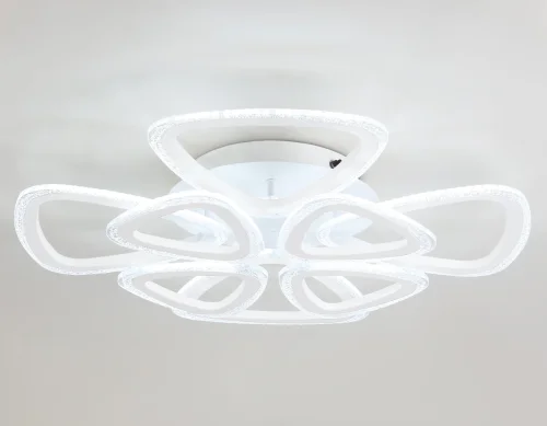 Люстра потолочная LED с пультом FA4515 Ambrella light белая на 1 лампа, основание белое в стиле современный хай-тек с пультом фото 5
