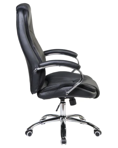 Офисное кресло для руководителей 116B-LMR MILLARD, цвет чёрный Dobrin, чёрный/экокожа, ножки/металл/хром, размеры - 1160*1230***670*750 фото 3