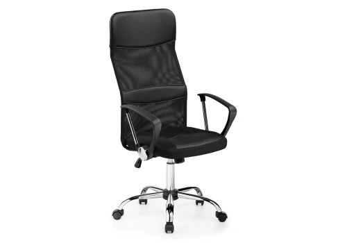Компьютерное кресло ARANO черное 1487 Woodville, чёрный/ткань искусственная кожа, ножки/металл/хром, размеры - *1320***650*650 фото 4