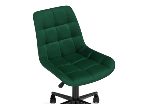 Компьютерное кресло Честер зеленый / черный 489819 Woodville, зелёный/велюр, ножки/металл/чёрный, размеры - *920***490*600 фото 6