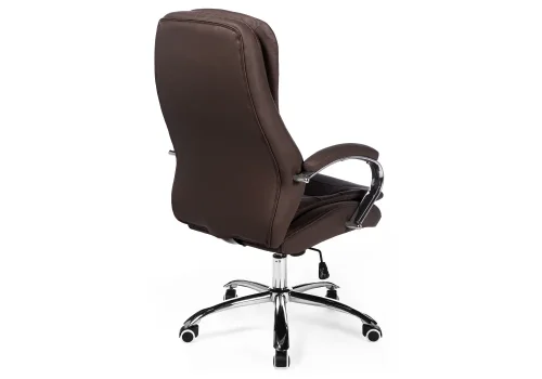 Компьютерное кресло Tomar коричневое 1743 Woodville, коричневый/искусственная кожа, ножки/металл/хром, размеры - *1260***680*680 фото 8