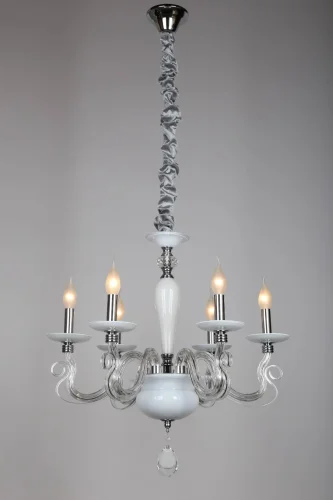 Люстра подвесная Alvara OML-79303-06 Omnilux без плафона на 6 ламп, основание белое в стиле классический  фото 5