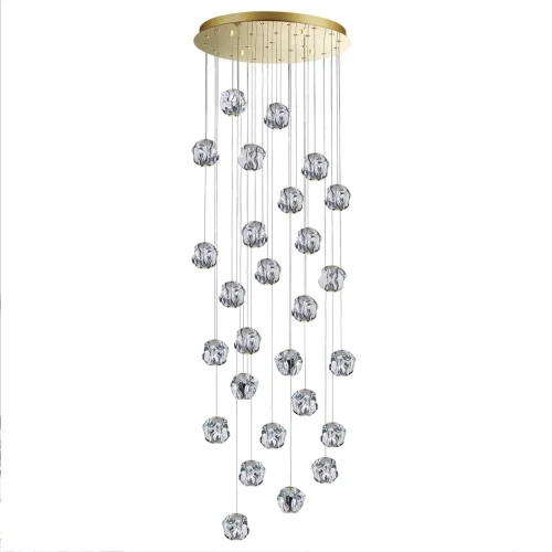 Люстра каскадная LED Jemstone 5085/120L Odeon Light прозрачная на 1 лампу, основание золотое в стиле современный 