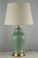 Настольная лампа Gaiba E 4.1.T1 GR Arti Lampadari бежевая 1 лампа, основание зелёное керамика в стиле классический кантри 