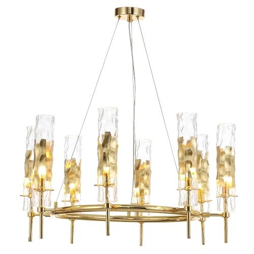 Люстра подвесная PRIMAVERA SP8 GOLD Crystal Lux прозрачная на 8 ламп, основание золотое в стиле современный фото 3