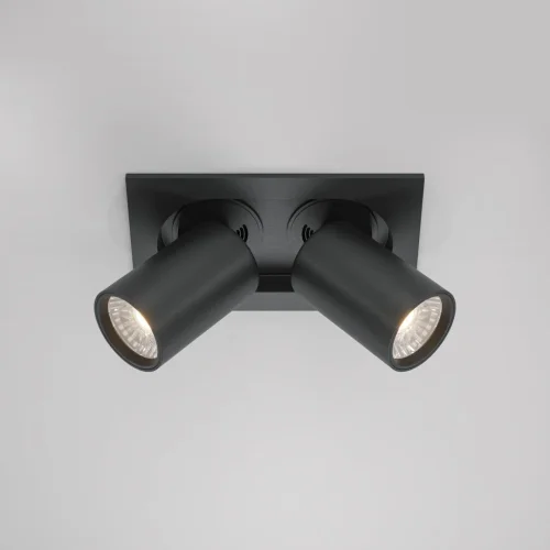 Светильник точечный LED Hidden DL045-02-10W4K-B Maytoni чёрный 2 лампы, основание чёрное в стиле современный хай-тек  фото 3