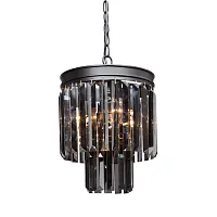 Люстра подвесная V5155-1/3+1 Vitaluce серая чёрная на 4 лампы, основание чёрное в стиле классический современный 