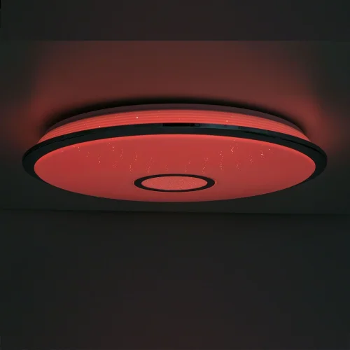 Светильник потолочный LED с пультом с Алисой Старлайт Смарт CL703A80G Citilux белый 1 лампа, основание белое хром в стиле современный с пультом фото 6