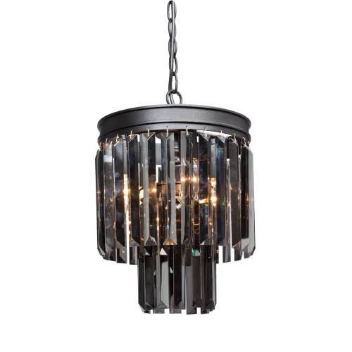 Люстра подвесная V5155-1/3+1 Vitaluce серая чёрная на 4 лампы, основание чёрное в стиле классический современный 