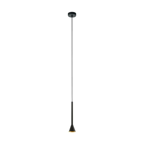 Светильник подвесной Cortaderas 97604 Eglo чёрный золотой 1 лампа, основание чёрное в стиле современный 