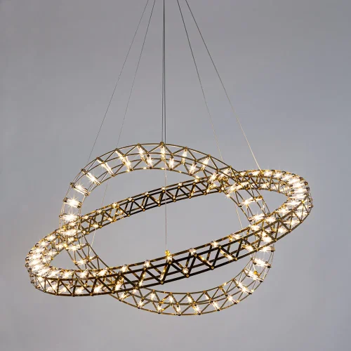 Люстра подвесная LED Galassia 1030/17 SP-144 Divinare золотая на 1 лампа, основание золотое в стиле современный кольца фото 2
