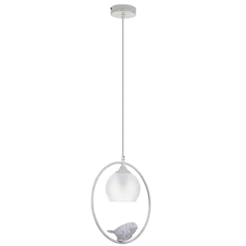 Светильник подвесной Gemelli A2150SP-1WG Arte Lamp белый на 1 лампу, основание белое патина в стиле классический прованс птички