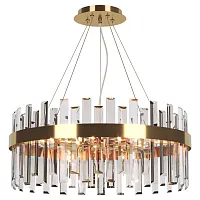 Люстра подвесная LSP-8717 Lussole прозрачная на 8 ламп, основание бронзовое в стиле современный 