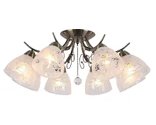 Люстра потолочная Casagliana OML-53807-08 Omnilux белая на 8 ламп, основание бронзовое в стиле современный 
