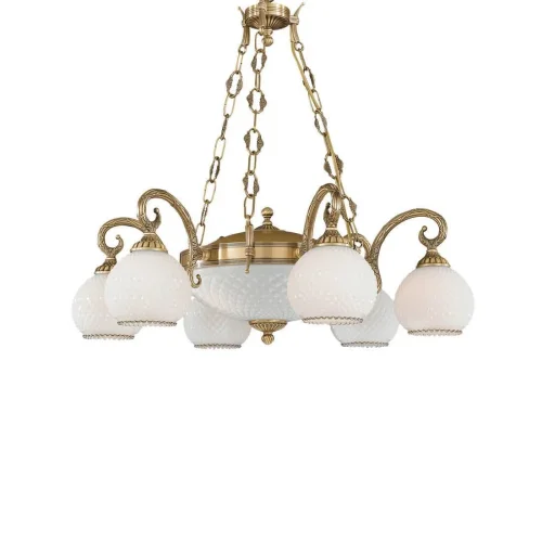 Люстра подвесная  L 8400/6+2 Reccagni Angelo белая на 8 ламп, основание античное бронза в стиле классический  фото 2