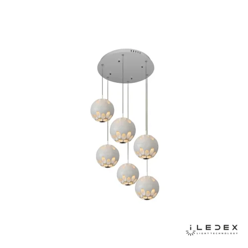 Светильник подвесной LED Mob P1009-6 WH iLedex белый 1 лампа, основание белое в стиле современный хай-тек шар фото 3
