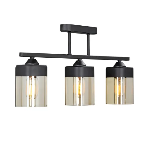 Люстра потолочная V4923-1/3PL Vitaluce прозрачная на 3 лампы, основание чёрное в стиле арт-деко фото 4