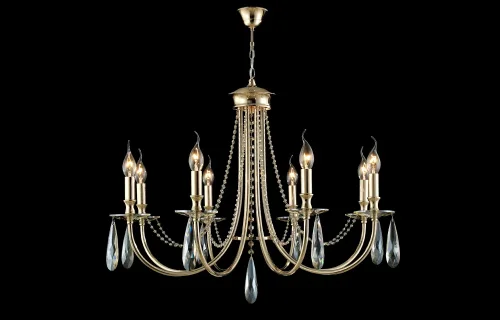 Люстра подвесная VICTORIA SP8 GOLD/AMBER Crystal Lux без плафона на 8 ламп, основание золотое в стиле арт-деко фото 2