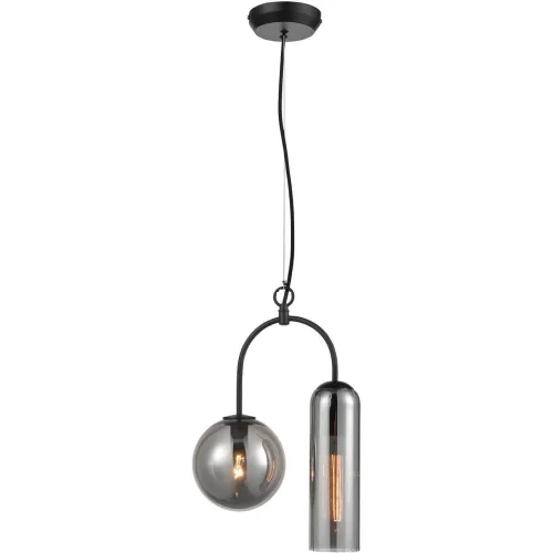 Светильник подвесной Creativo VL2135P02 Vele Luce серый прозрачный на 2 лампы, основание чёрное в стиле хай-тек фото 4