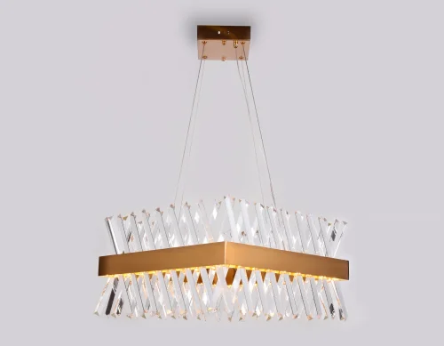 Светильник подвесной LED Traditional TR5318 Ambrella light прозрачный 1 лампа, основание золотое в стиле классический квадраты фото 6