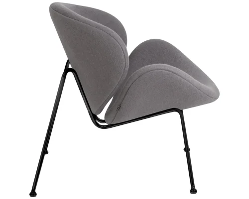 Кресло дизайнерское  72-LMO EMILY, цвет сиденья серый (AF7), цвет основания черный Dobrin, серый/ткань, ножки/металл/чёрный, размеры - ****810*780 фото 2