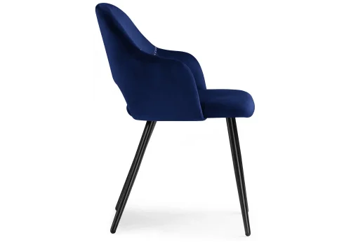 Стул на металлокаркасе Konor dark blue / black 11952 Woodville, синий/велюр, ножки/металл/, размеры - *780***540*550 фото 5