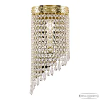 Бра 83401BL/15IV-33 G Drops Bohemia Ivele Crystal прозрачный 1 лампа, основание золотое в стиле классика модерн drops