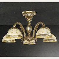 Люстра потолочная  PL 7124/5 Reccagni Angelo бежевая на 5 ламп, основание золотое в стиле классический 