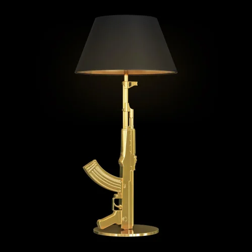 Настольная лампа Arsenal 10136/B LOFT IT чёрная 1 лампа, основание золотое смола в стиле арт-деко  фото 2