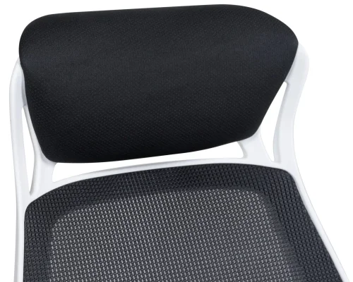 Офисное кресло для руководителей 109BL_White-LMR STEVEN WHITE, цвет белый пластик, чёрная ткань Dobrin, чёрный/сетка, ножки/металл/белый, размеры - 1210*1270***720*720 фото 11