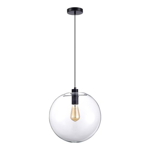 Светильник подвесной Noor SL1056.433.01 ST-Luce прозрачный 1 лампа, основание чёрное в стиле современный шар