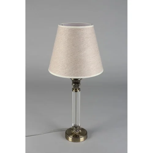 Настольная лампа Rivoli OML-64214-01 Omnilux бежевая на 1 лампу, основание античное бронза металл в стиле классический фото 3