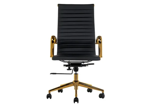 Компьютерное кресло Reus золотой / черный 11674 Woodville, чёрный/искусственная кожа, ножки/металл/золотой, размеры - *1150***550*620 фото 2