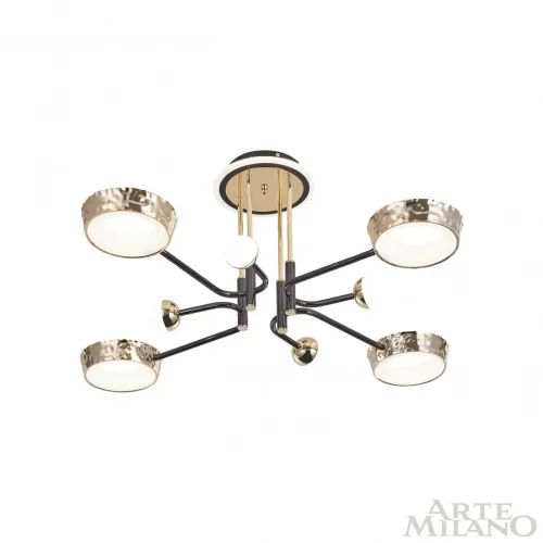 Люстра потолочная LED Ferrara-73210 273210/8 BK/GD Arte Milano белая на 1 лампу, основание золотое в стиле современный хай-тек фото 10