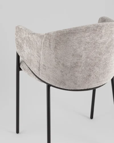 Стул обеденный Carmel, серый УТ000039556 Stool Group, серый/шенилл, ножки/металл/чёрный, размеры - *790***540*600 фото 6