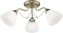 Люстра потолочная 727-507-03 Velante белая на 3 лампы, основание бронзовое в стиле классический 