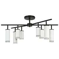 Люстра потолочная Rullo LR7283648640 Lightstar белая на 8 ламп, основание чёрное в стиле хай-тек современный 
