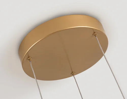 Люстра подвесная LED FL5537 Ambrella light золотая на 1 лампа, основание золотое в стиле современный хай-тек кольца фото 7